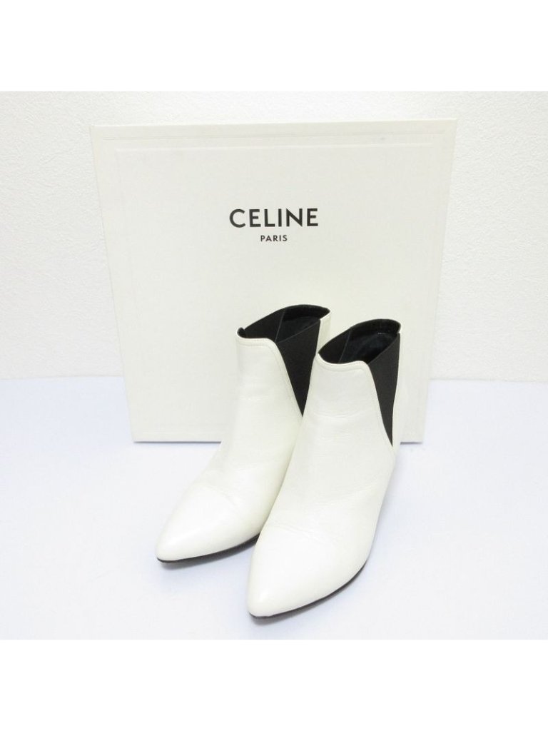 Celine Side Gore Short Bootie Boots Size 36.5
